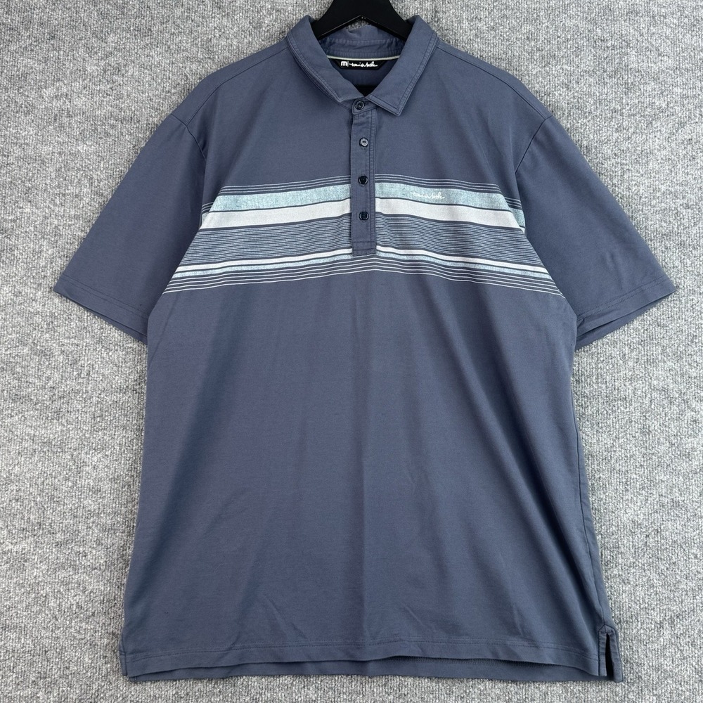 Travis Mathew Performance Polo Shirt Mens XXL Navy Golf Casual Short Sleeve